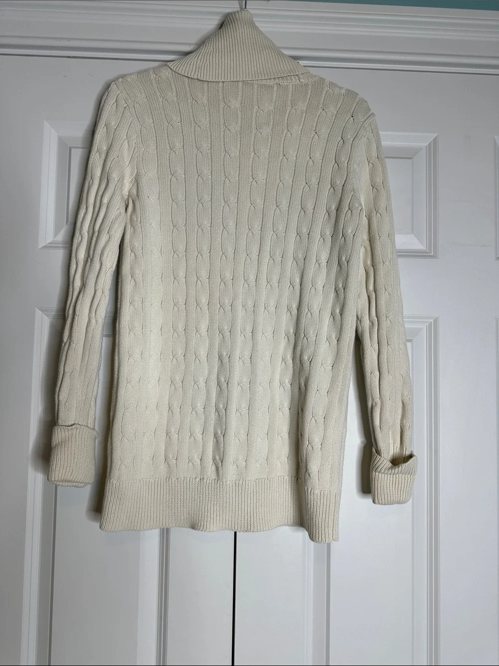 Vintage 2000 Ralph Lauren Sport Small Logo Cable Rope Cotton Turtleneck SzSmall - Picture 6 of 6